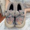2025 winter new old Beijing cloth shoes women's new Chinese thickened warm mother shoes soft sole velvet embroidered cotton shoes