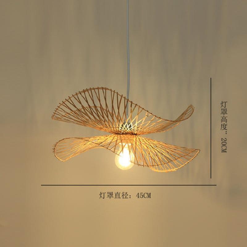 Japanese Wabi Sabi LED Ceiling Lights Bamboo Rattan Pendant Lamps for Living Dining Bedroom Home Decoration Chandelier