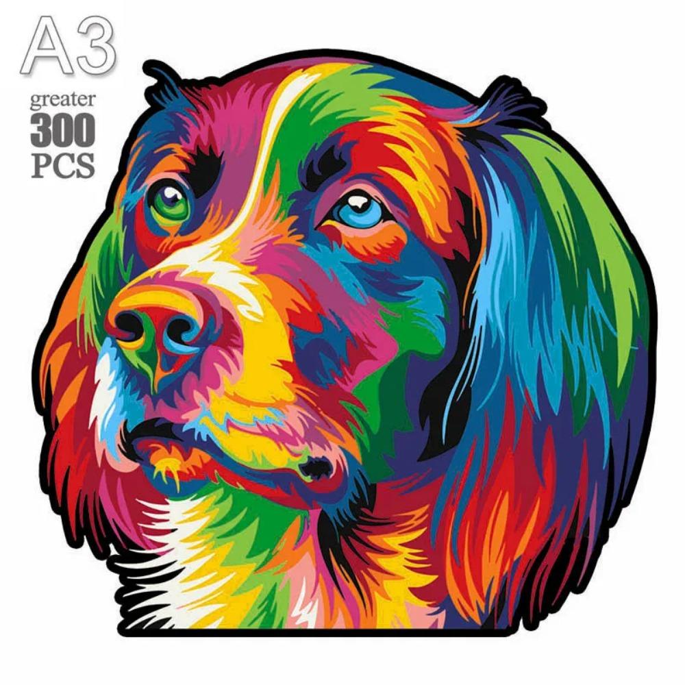 Wooden Puzzle Adult Kids Jigsaw Puzzles Puppy Dog 3D Animal Puzzles Boutique Gift Box Packaging Children Christmas Gifts Toys