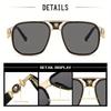 Fashionable Double-Beam Sunglasses with Unique Metal Accessories Retro Oversized Glasses for Street Photography Outdoor Travel