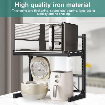 2/3 Tier Microwave Storage Stand Heavy Duty Microwave Oven Rack Height Adjustable Kitchen Storage Rack for Home Office
