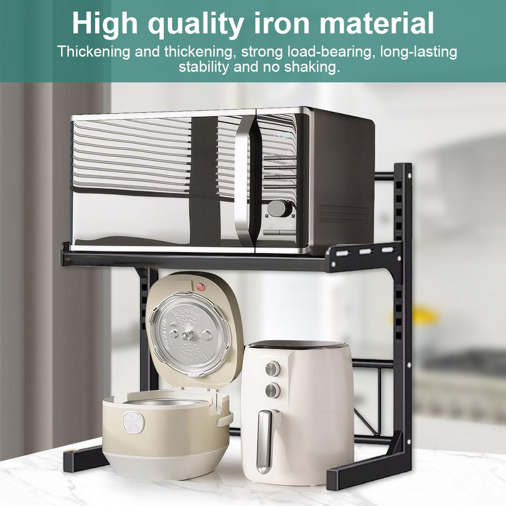 2/3 Tier Extendable Microwave Stand Multi-Function Microwave Storage Stand Height Adjustable Microwave Oven Rack for Home Office