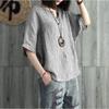 Women's Summer Sleeveless V-neck T-shirt Striped Cotton Casual Top Women