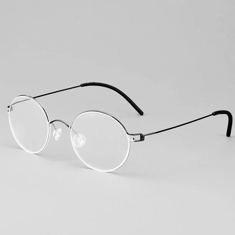 2025 Dänemark Reines Titan Kleiner Runder Brillenrahmen Herren Damen Schraubenlos Ultraleicht Brillen Mode Einfache Optische Brillen