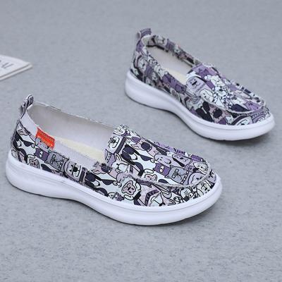 2025 New Old Beijing Cloth Shoes Soft Sole Comfortable Lazy Shoes Casual Versatile Canvas Shoes Breathable Non-slip Student Shoes