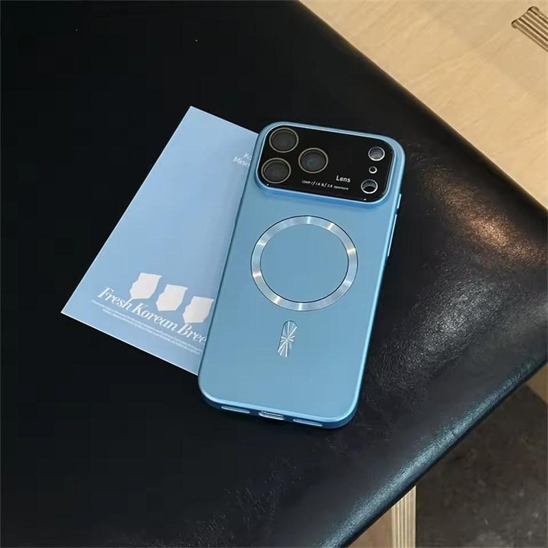 For Magsafe Large Window Magnetic Case For iPhone 17 16 15 14 Pro Max Air Wireless Charge Slim Matte Ultra Thin PC Armor Cover