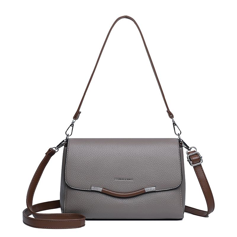 

Женская сумка Сумка для матери среднего возраста Сумка через плечо Сумка кроссбоди из мягкой кожи серый