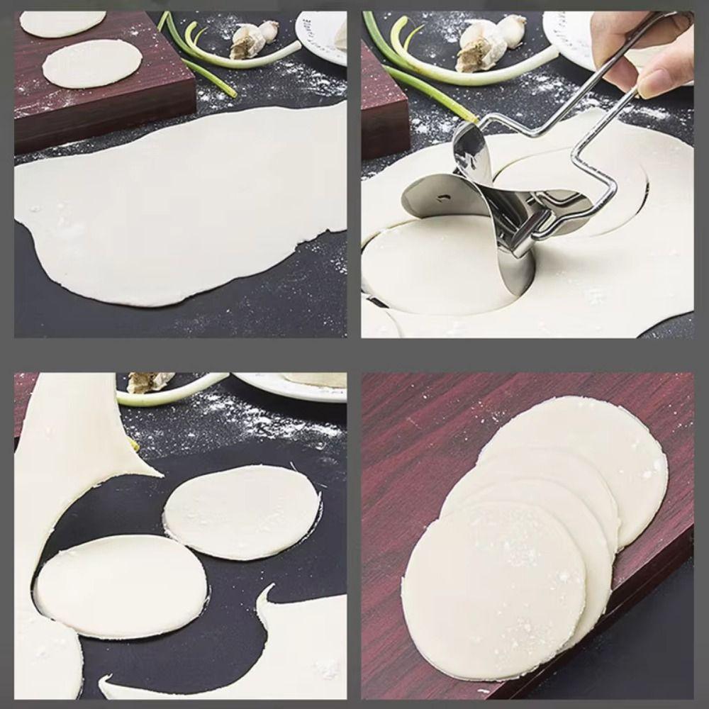 Durable Dumpling Maker Stainless Steel Dough Cutter Household Dough Circle Roller Kitchen