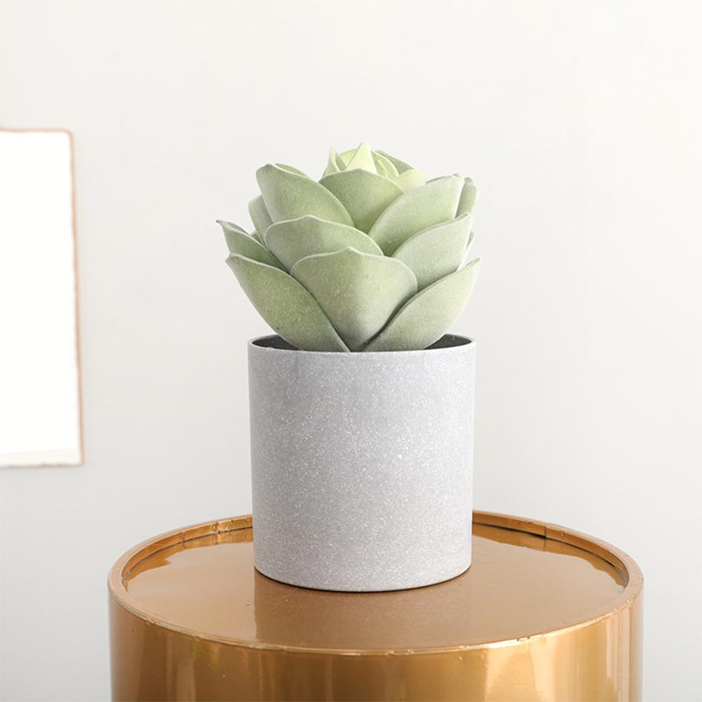 6.3in Plastic Artificial Succulent Plant Green Pink Faux Succulent Plant Small Bonsai Home Office Desktop Decoration