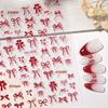 Red Bow Nail Art Stickers - Versatile Self-Adhesive Flat Back Design