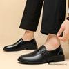 Men's Black Slip-On Leather Shoes: Business Formal & Casual Korean-British Style