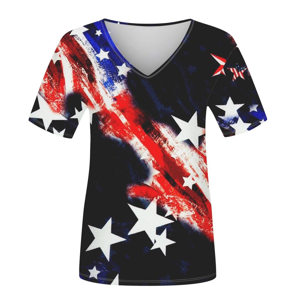 Trička s krátkým rukávem a výstřihem do V pro ženy, módní topy, moderní lehký měkký ležérní letní top