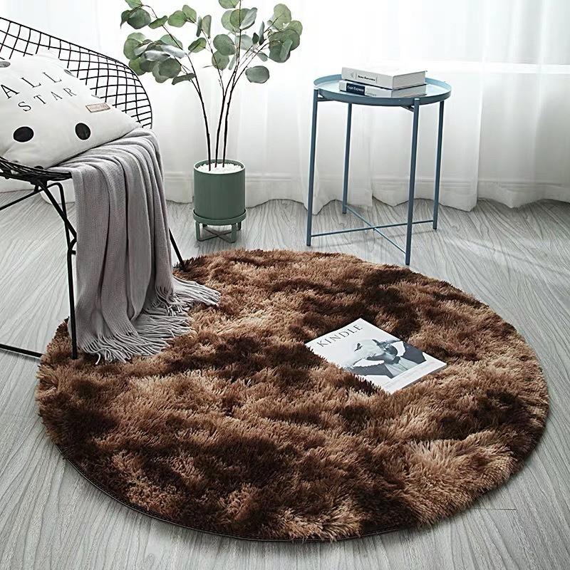 2x2m Round Rug for Bedroom, Super Fluffy Circle Rugs for Baby Nursery Furry Carpet for Children Kids Room, Cute Soft Shaggy Rug for Girls Home Decor