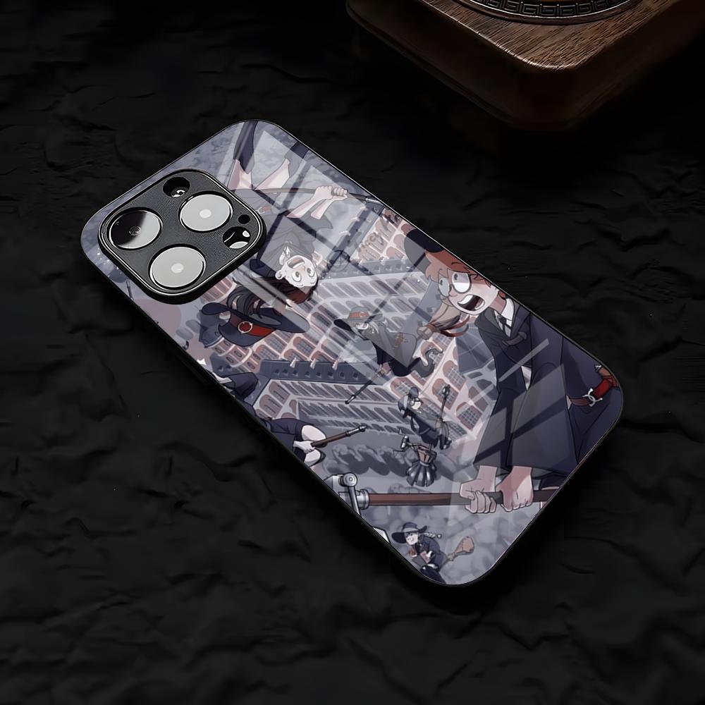 L-Little Witch Academia Phone Case For IPhone 17 Air 16 E Pro Max 15 14 13 Mini 12 Pro 11 Max Plus Black Glass Cover