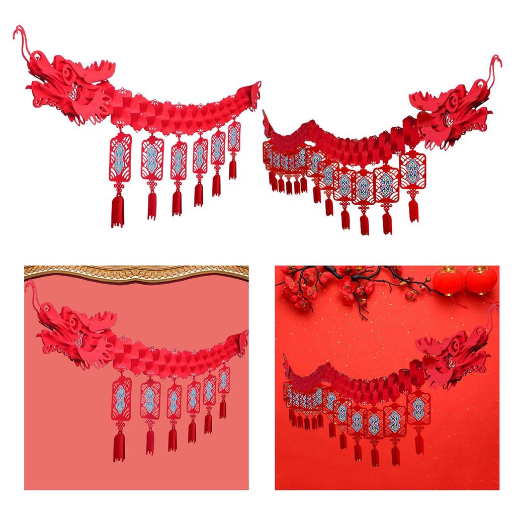 Chinese New Year 3D Dragon Ceiling Decoration Chinatown Dragon Ceiling Pendant for Window Shops Outdoor Chinese Theme Party Door