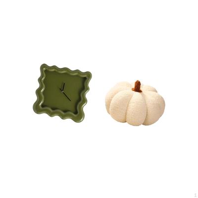 Silent Pumpkin Wall Clock Decorative Hanging Ornament for Bathroom Kitchen Study Bedroom Sofa