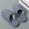 Unisex Korean Style Plaid Indoor Slippers Closed Toe Soft Home Shoes Comfortable House Slippers for Men and Women