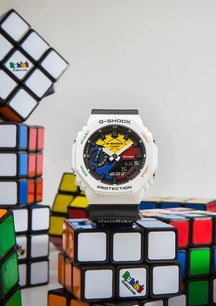 Casio Watch with Replacement Box Set Cube Collaboration Black G-Shock Parts, [Rubik's Model] GAE-2100RC-1AJR Men's