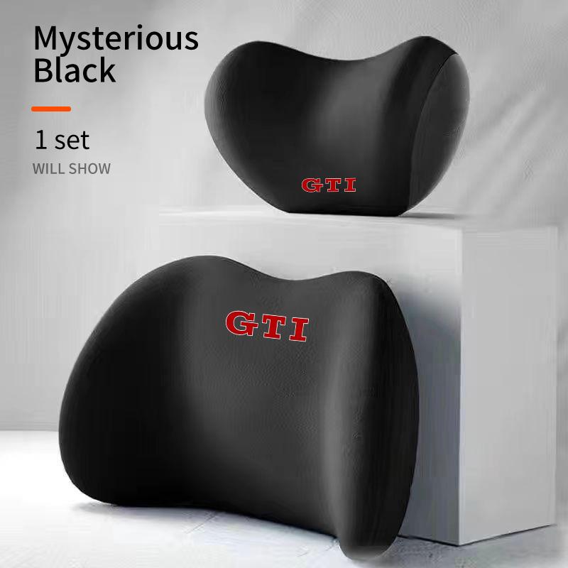 2026 Hot For Volkswagen VW Car Lumbar Back Support Headrest Neck Pillow Car Seat Cushion For Volkswagen VW Golf GTI Polo Passat