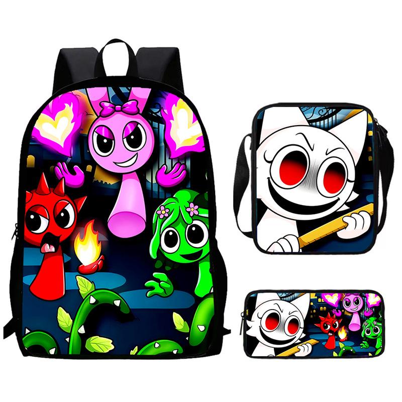 Sprunki Rhythm Box, Game Anime Backpack, Student Schoolbag, Computer Bag