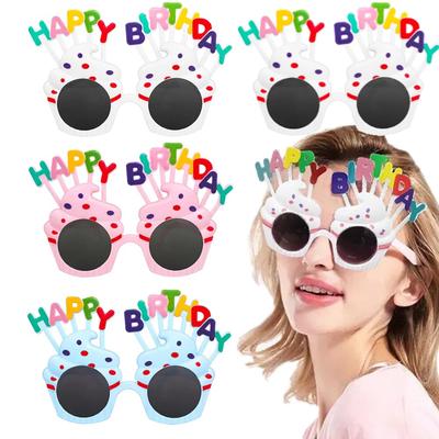 1/10pcs Birthday Glasses Cake Design Creative Glasses Decoration Happy Birthday Adult Children's Party Party Photo Props