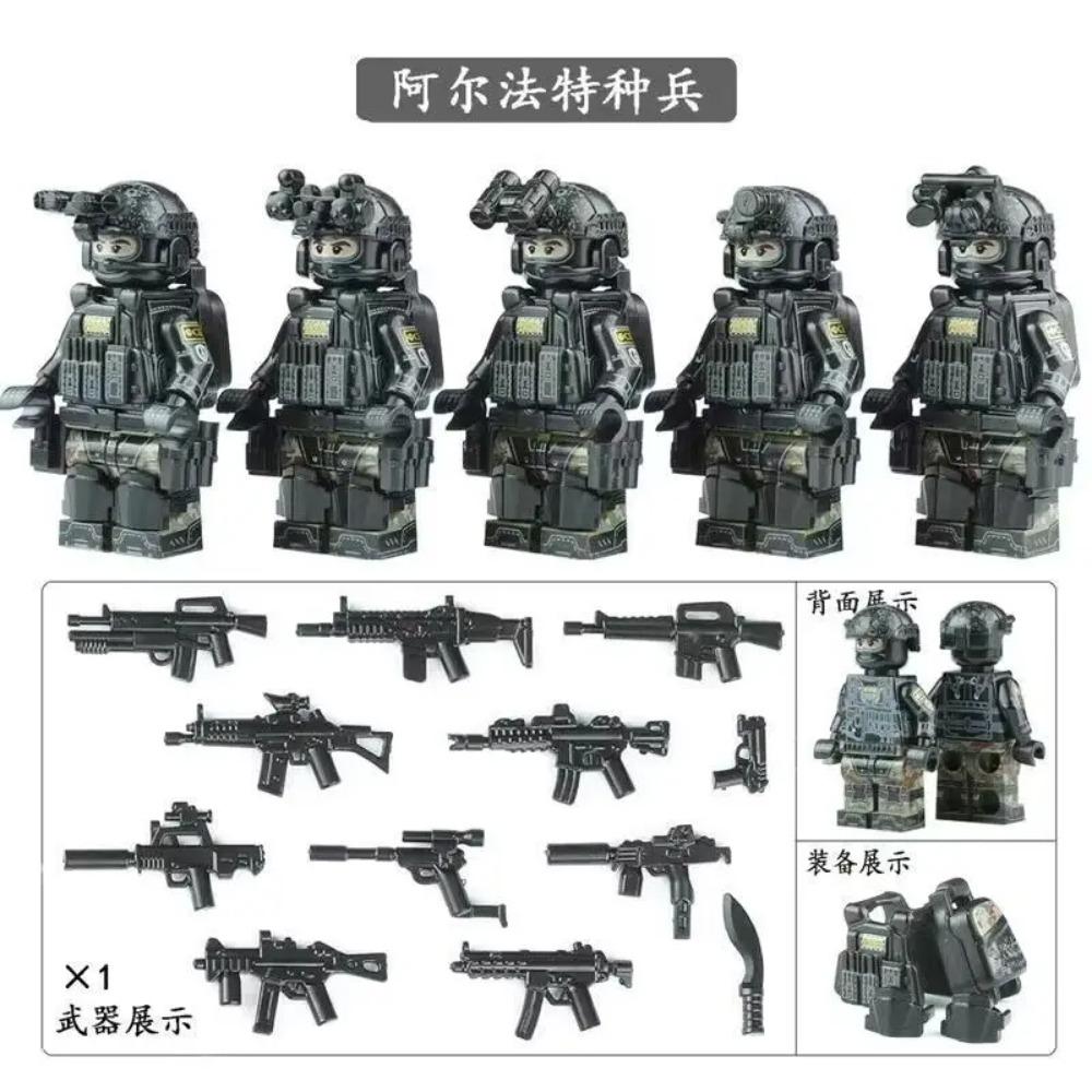 High military US special forces soldiers green beret army weapons miniature building block puzzle birthday gift world war ii