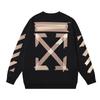 Off-White 2026 Autumn and Winter New OW Tape Arrow Pattern Printed Men's and Women's Round Neck Hoodie