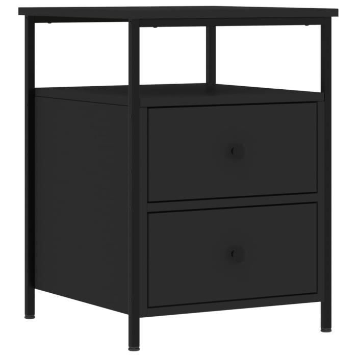 VidaXL Table de chevet noir 44x45x60 cm bois d’ingénierie 826003