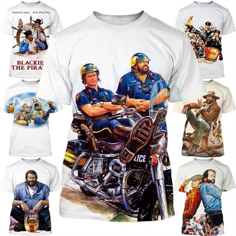 Naujausias Bud Spencer Terence Hill 3D spausdintas marškinėlis vyrams Laisvalaikio gatvės apranga Marškinėlis Harajuku mados viršūnės Vaikų marškinėliai Moteriški drabužiai