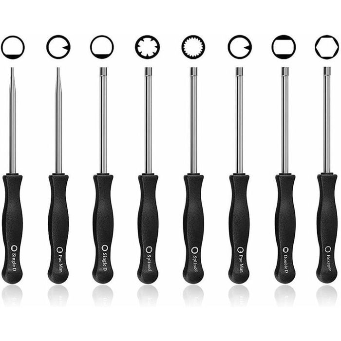 Ensemble d'outils carburateur - AIMOONSA - Pour moteurs à carburateur 2 temps - Kit 8 pièces - Acier inoxydable - Manche ergonomique