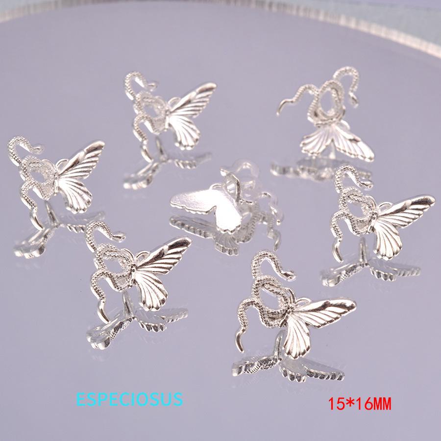 Silver Alloy Hollow Butterfly Beads for DIY Jewelry & Bracelet Making