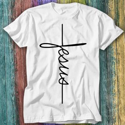 Jesus Christian Religious Signature Cross Love T Shirt Top Tee 362