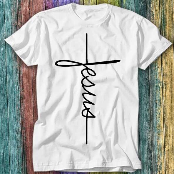 

Jesus Christian Religious Signature Cross Love T Shirt Top Tee 362 3XL