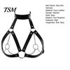 Reggiseno a Gabbia da Donna Sexy Harness Lavorato a Maglia Regolabile Catena Anello Metallico Nero Oggetti di Scena per Spettacoli in Locali Notturni Ecopelle Senza Coppe per Casa Cinturino