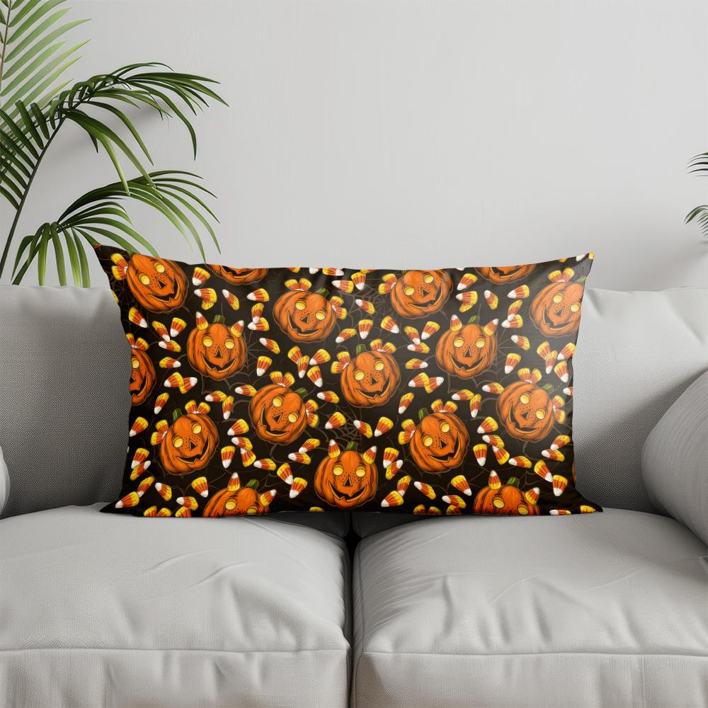 Home Decor Spooky Ghosts Pattern Pillow Cover Suitable For Sofa Bedroom Car Pillow Cover Cushion Rectangular Back Cushion