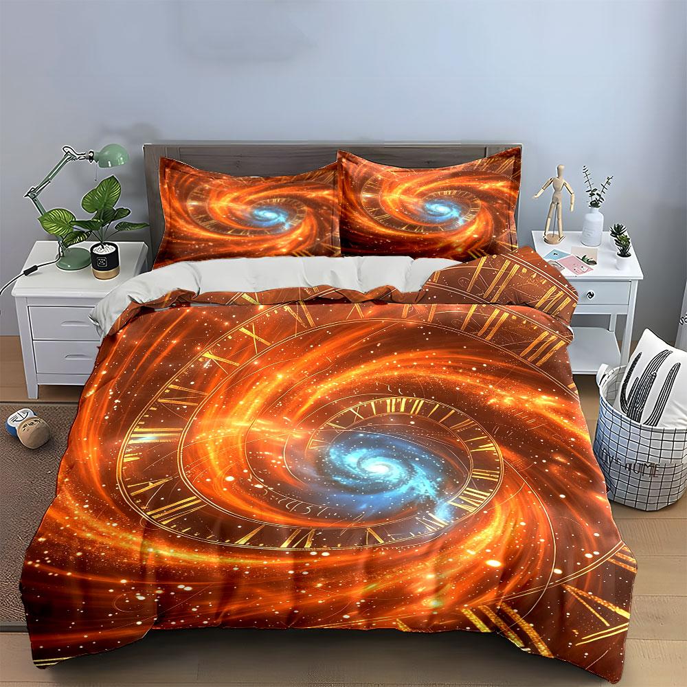 Galaxy Clockwork Art Decor Soft Comfortable Duvet Cover Bedding Set Included 1*Duvet Cover & 2*Pillowcases, Gift