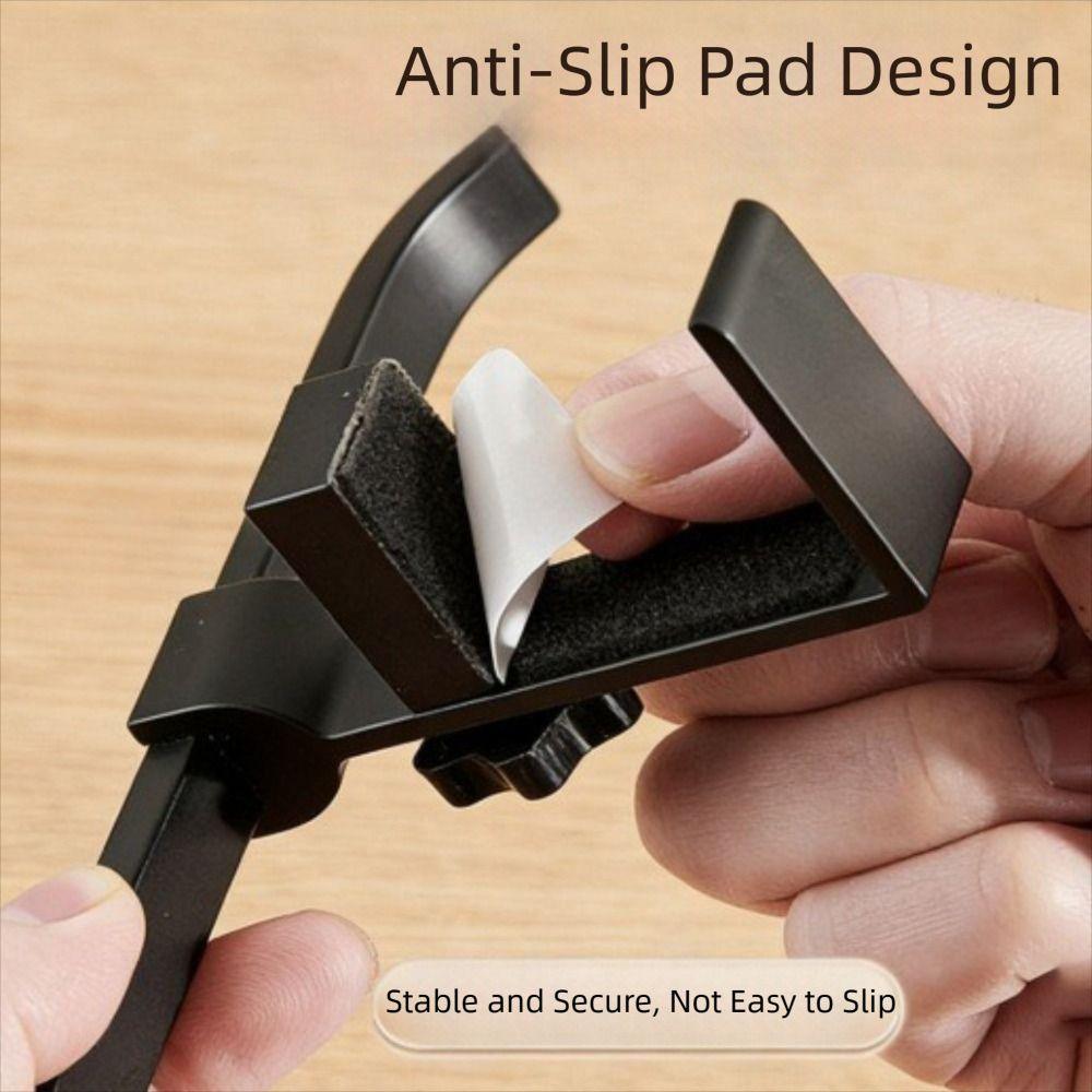 Organizer Aluminum Alloy Adjustable Desk Hook Adjustable Easy Install No-Drill Hook Portable Double Hook Bag Hanger Space Saving