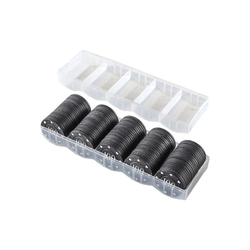 100Pcs Casinos Poker Chip Roulettes Game Bingo Chip with Box Plastic Counting Counters Poker Chip for Game Play Learning