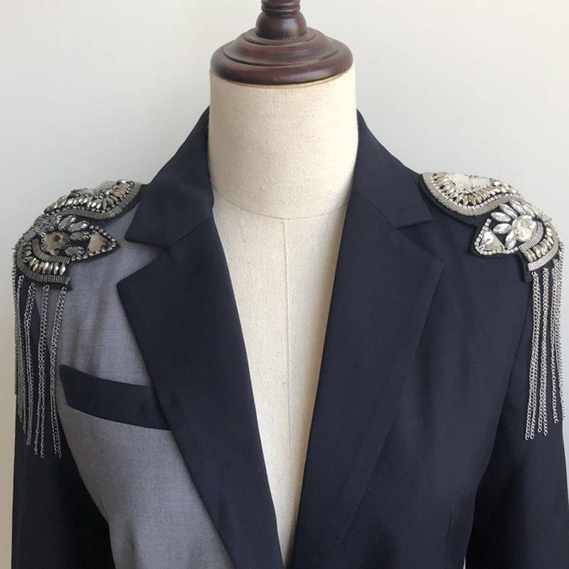 Gold Tassel Metal Shoulder Badge: Retro Punk Armband Jewelry
