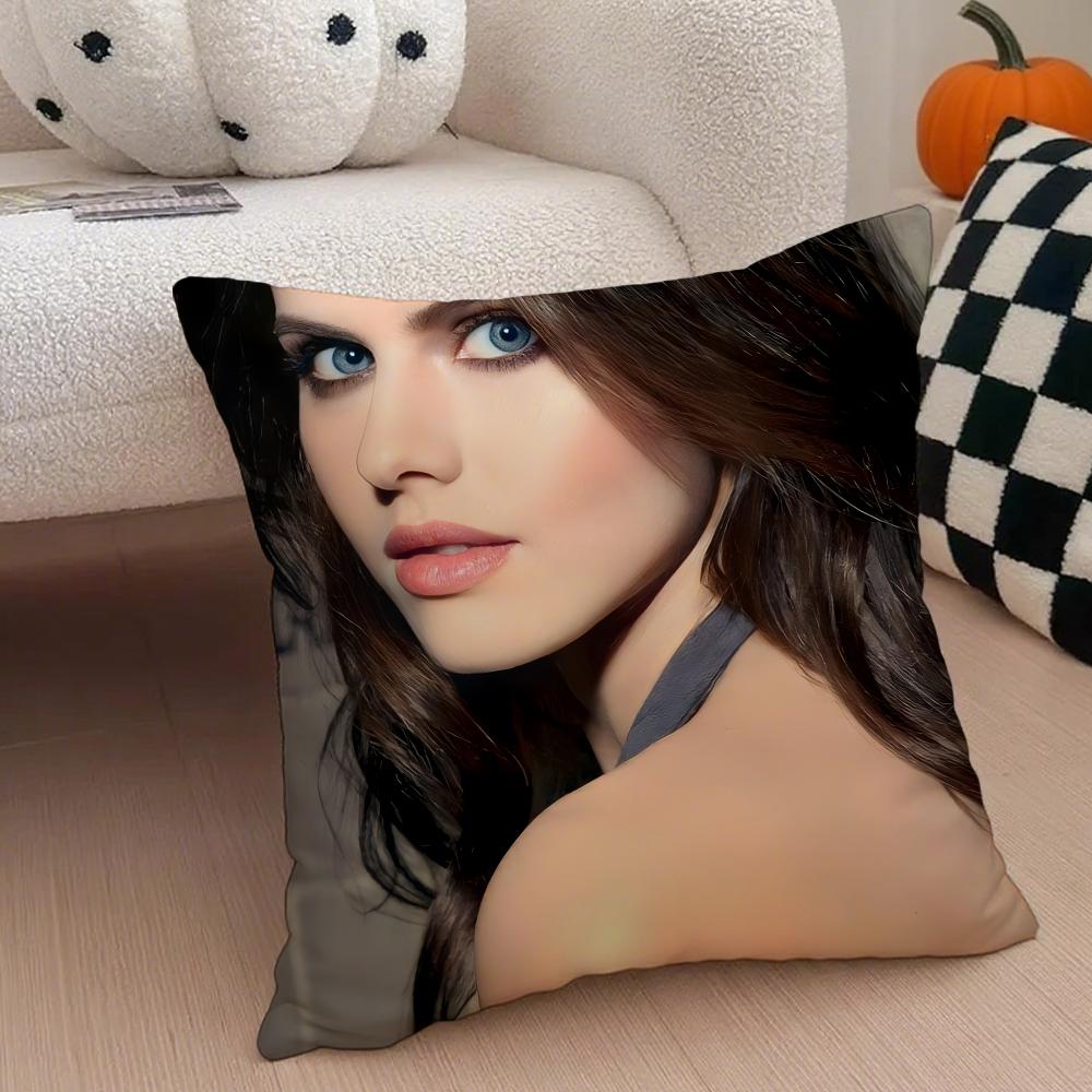 Hollywood Beauty AAlexandra Daddario Cushion Cover Throw Pillow Cover Hidden Button Durable Polyester Chair Cushion