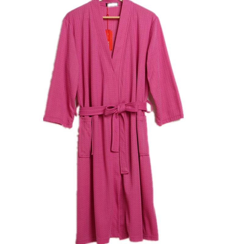 Summer Waffle Mid-Length Bathrobe - Unisex Seven-Sleeve Pajama & Homewear for Couples