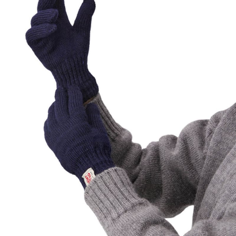 NEWBERRY KNITTING Wool Gloves - Navy