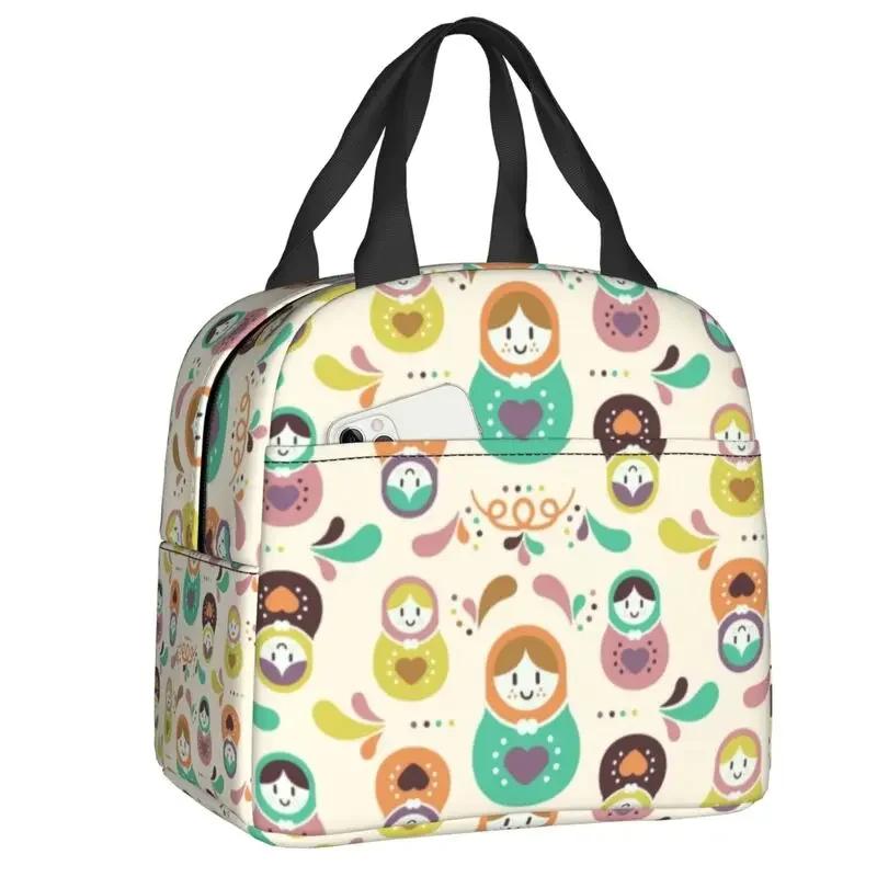 Russia Matryoshka Doll Lunch Box Women Cooler Thermal Food Insulated  Bag School Children Student Resuable Picnic Tote Bags