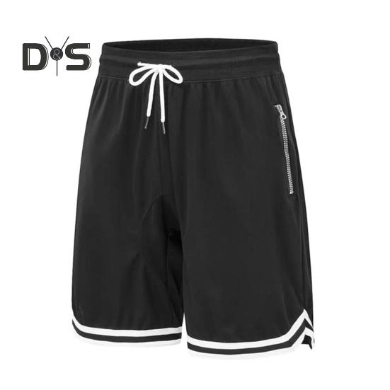Pantaloni scurți sport pentru bărbați, talie elastică, cu șnur reglabil, uscare rapidă, pantaloni scurți de sală cu buzunare, croială lejeră, pantaloni scurți de alergare