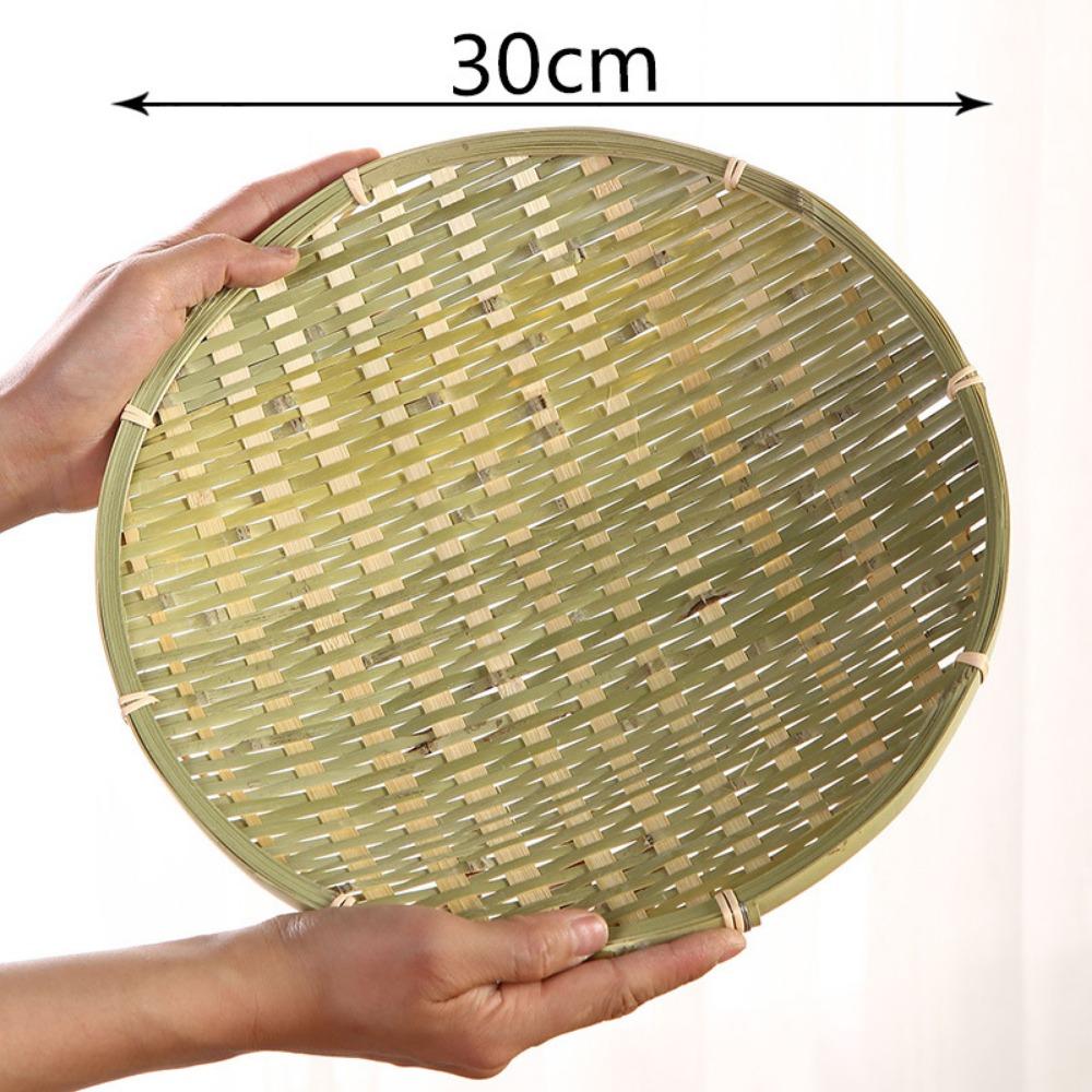 Creative Natural Bamboo Sieve Handmade Weaving Fruit Bread Basket Household Snack Basket Kitchen Storage
