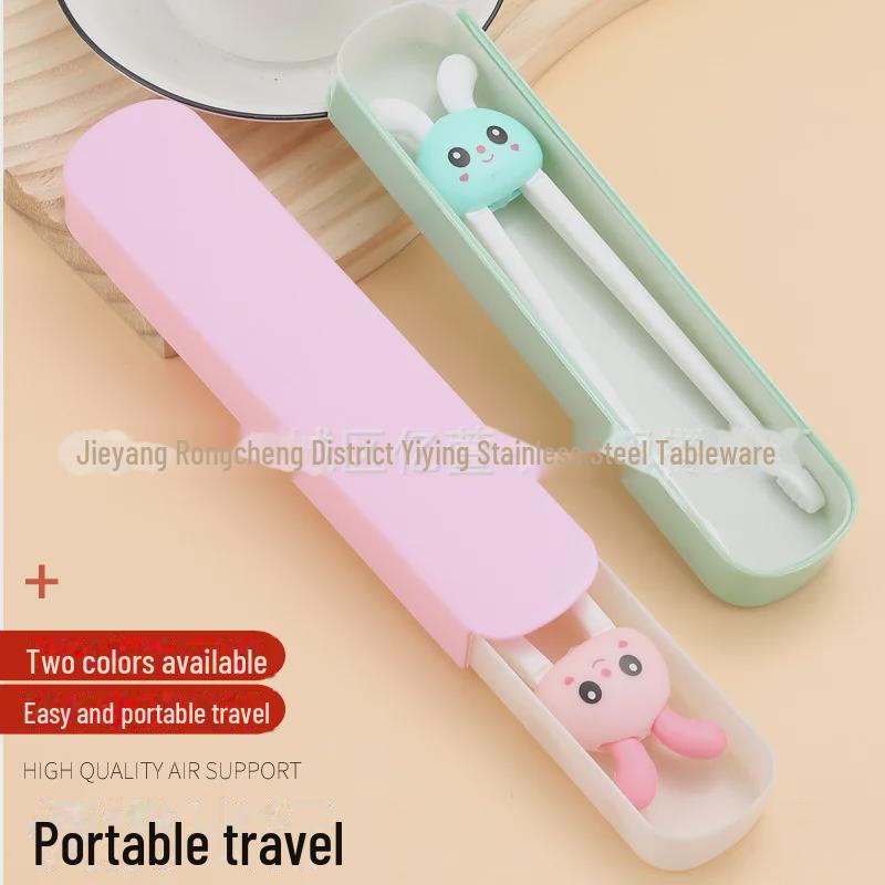 Kids' Tiger Mouth Training Chopsticks & Spoon Set for Ages 2-6 - Creative Tableware for Learning To Eat