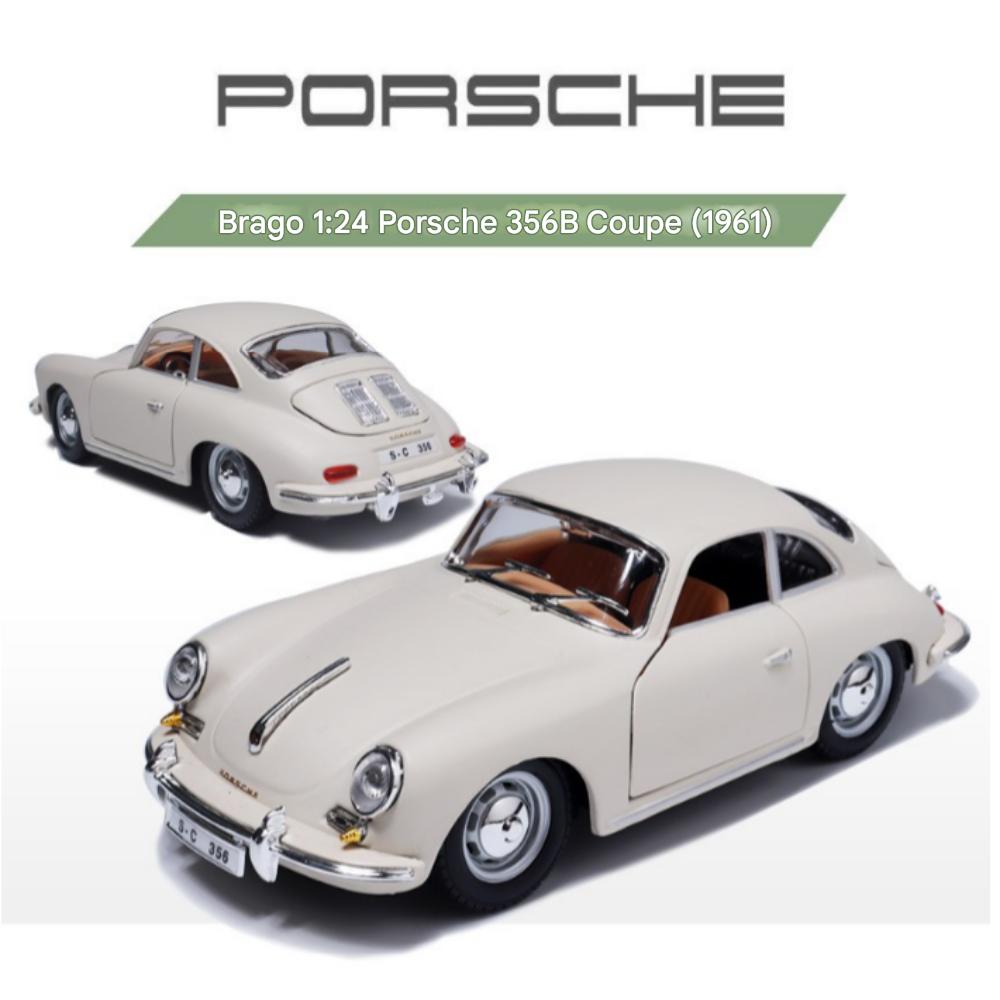 Brago 1:24 Porsche 356B COUPE 1961 Die-Cast Modellauto, Elfenbein, 1 Stück
