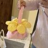 Bundle Pocket Flower Drawstring Crossbody Bag Korean Style Plaid Sparkly Star Flower Bag Cute Portable Canvas Shoulder Bag Women
