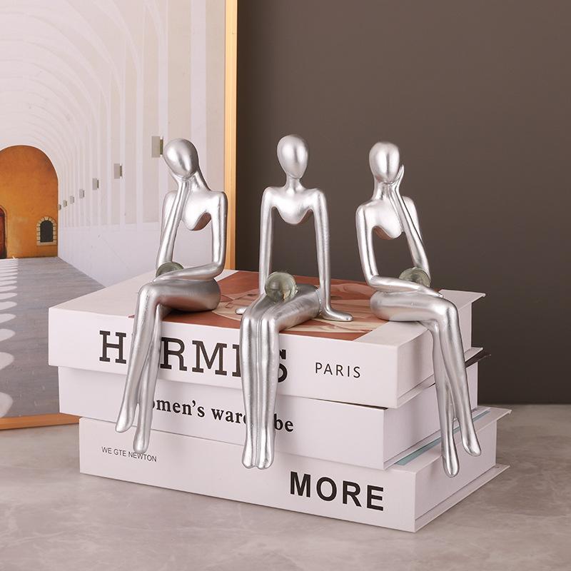 Mini Auriu Figurine Abstracte Statui și Sculpturi Decor Nodic pentru Living Miniaturi pentru Cadou Accesorii pentru Decorarea Casei