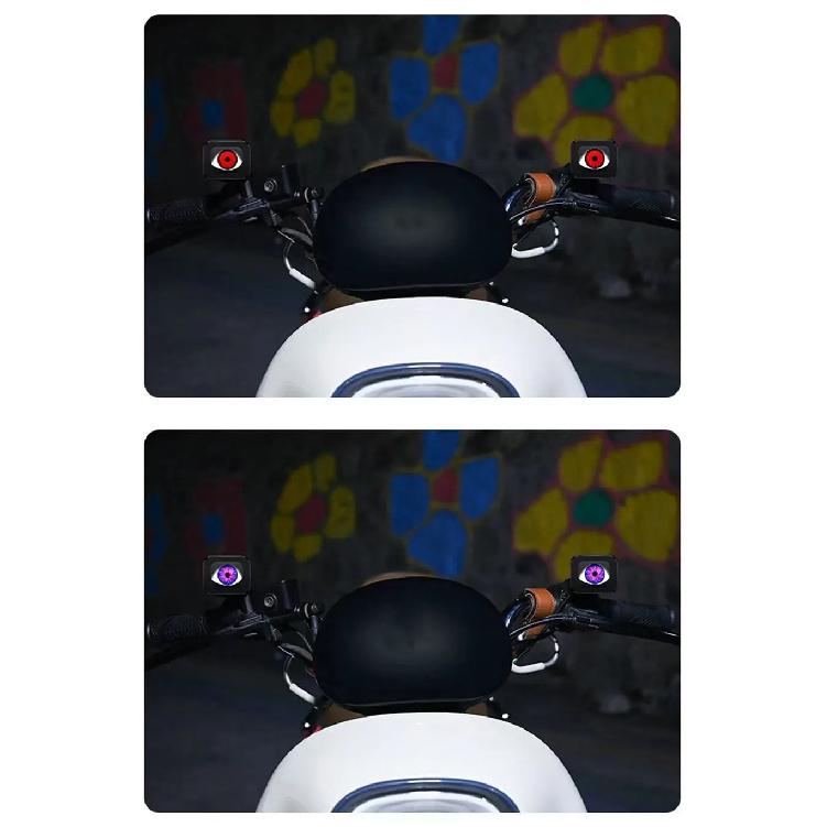 12-36V Motorcycle LED Dynamic Pupil Demon Eye Decorative Light With Remote Control 6 Modes Devil Eye Motorbike Retrofit Kits